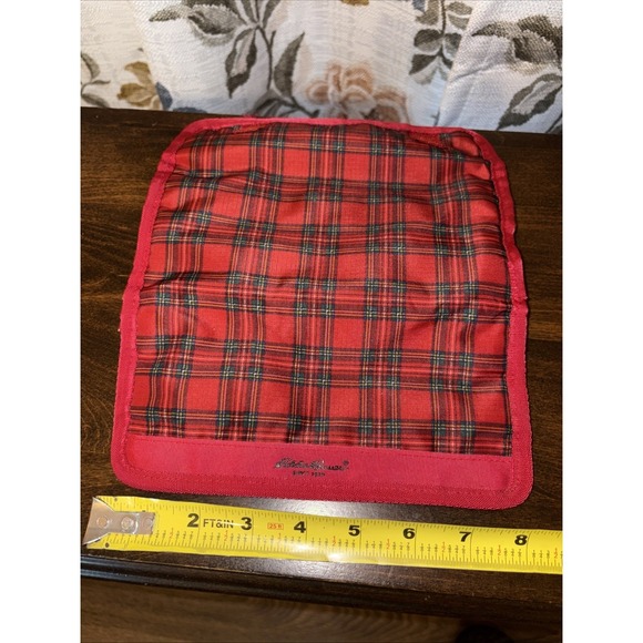 Eddie Bauer Red Plaid Jewelry Case Roll Up Travel Bag - Picture 5 of 7